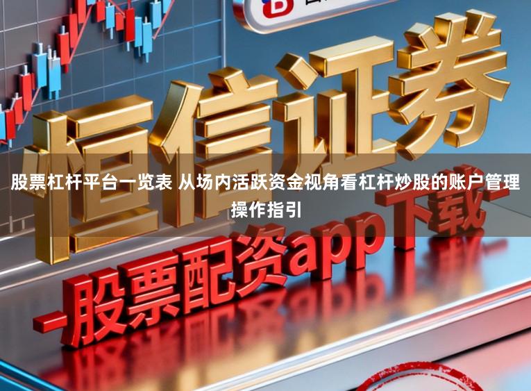 股票杠杆平台一览表 从场内活跃资金视角看杠杆炒股的账户管理操作指引